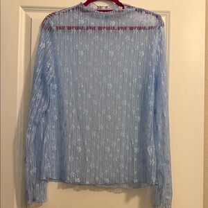 Blue Lace Mesh Top- Great For Layering